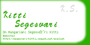 kitti segesvari business card